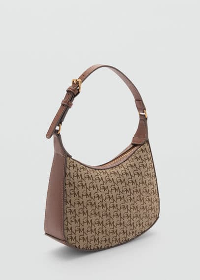 Mango Shoulder Bag With Printed Logo Brown In Brown