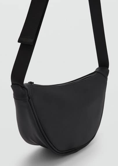 Mango Man Rubberised Shoulder Strap Black In Black