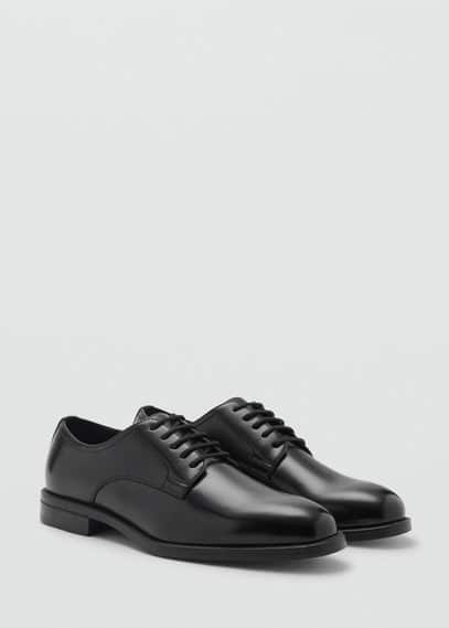 Mango Man Blucher Suit Shoes Black In Black
