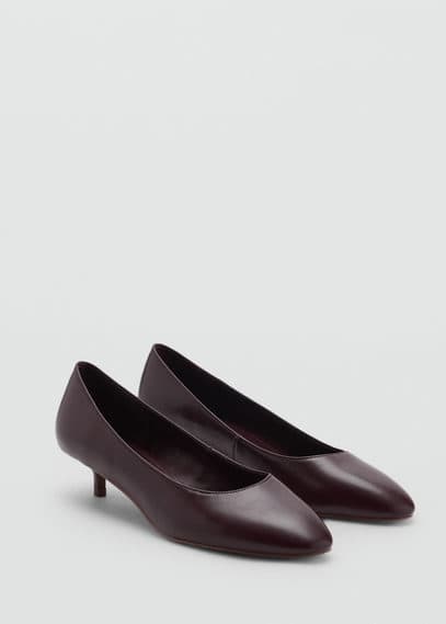 Mango Kitten Shoe With Round Toe Burgundy In Burgundy
