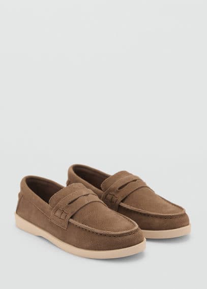 MANGO SUEDE LEATHER LOAFERS