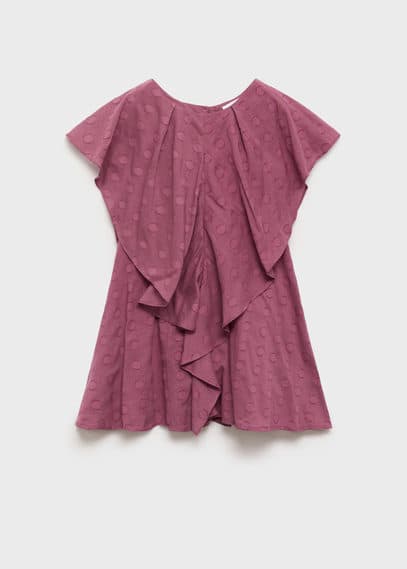 Shop Mango Polka-dot Dress With Ruffles Purple