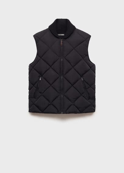 Mango Man Shearling Collar Woollen Coat Dark Navy In Dark Navy