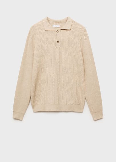 Mango Man Polo Shirt Ecru In Ecru