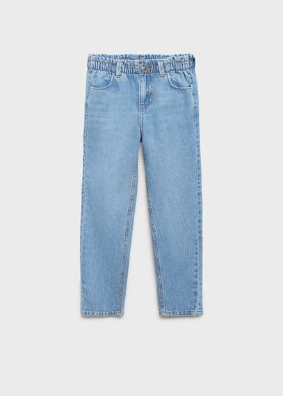 Shop Mango Paperbag Jeans Medium Blue