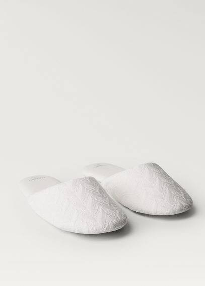 Mango Slippers White In White