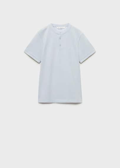 MANGO MAO COLLAR POLO SHIRT SKY BLUE