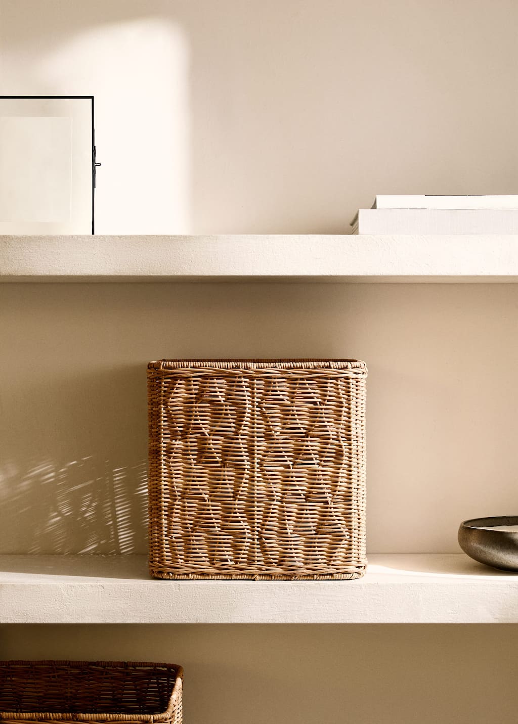Mango Home Small Square Rattan Basket Brown