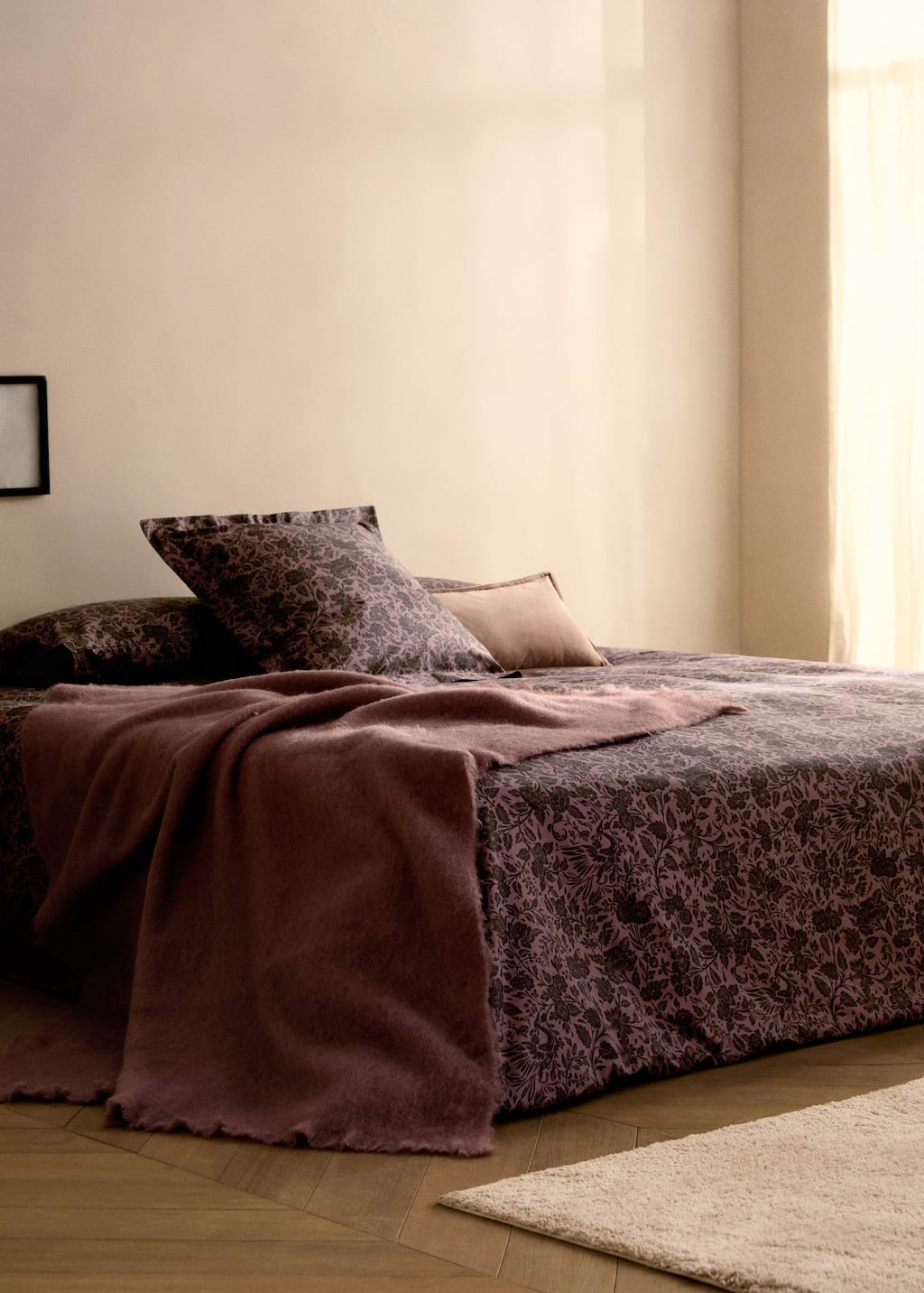 Mango Home Housse De Couette En Percale De Coton Imprimé Floral Bicolore Lit 135/140 Cm Rose - Home - Lit 135/1