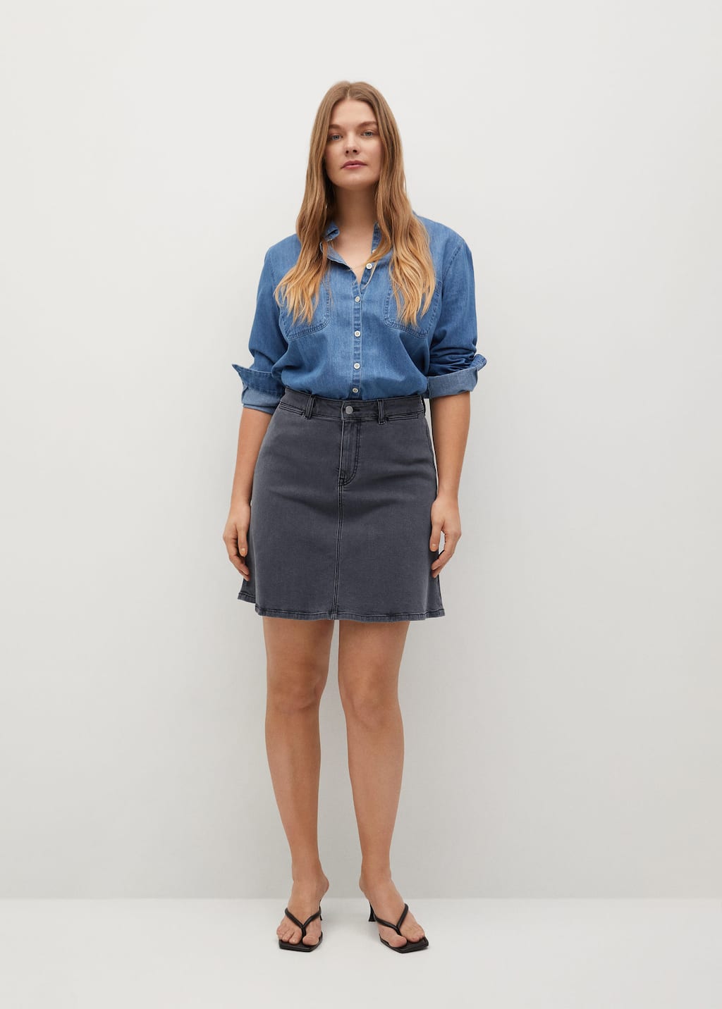 Mango Short denim skirt 87005507 TG