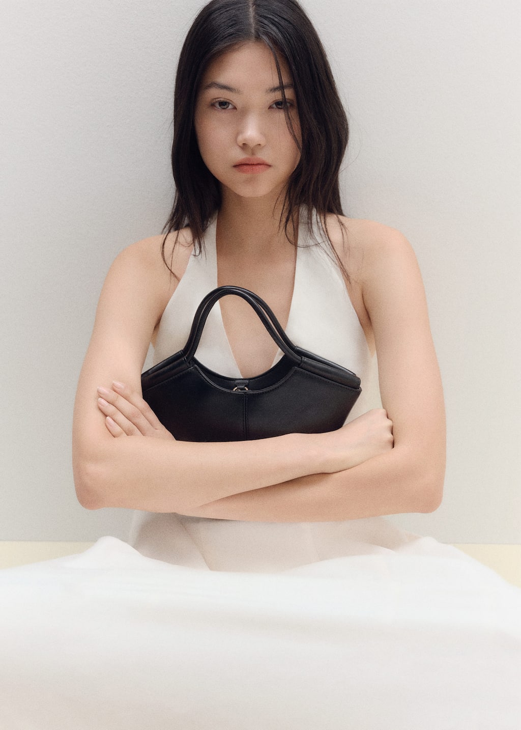 Mango Mini Shopper-style Shoulder Bag Black In Black
