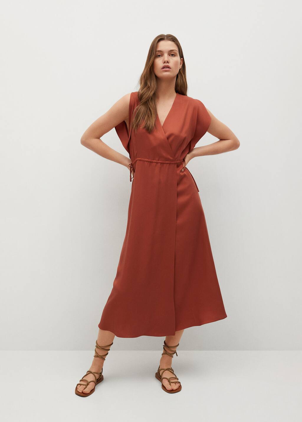 bow wrap dress mango