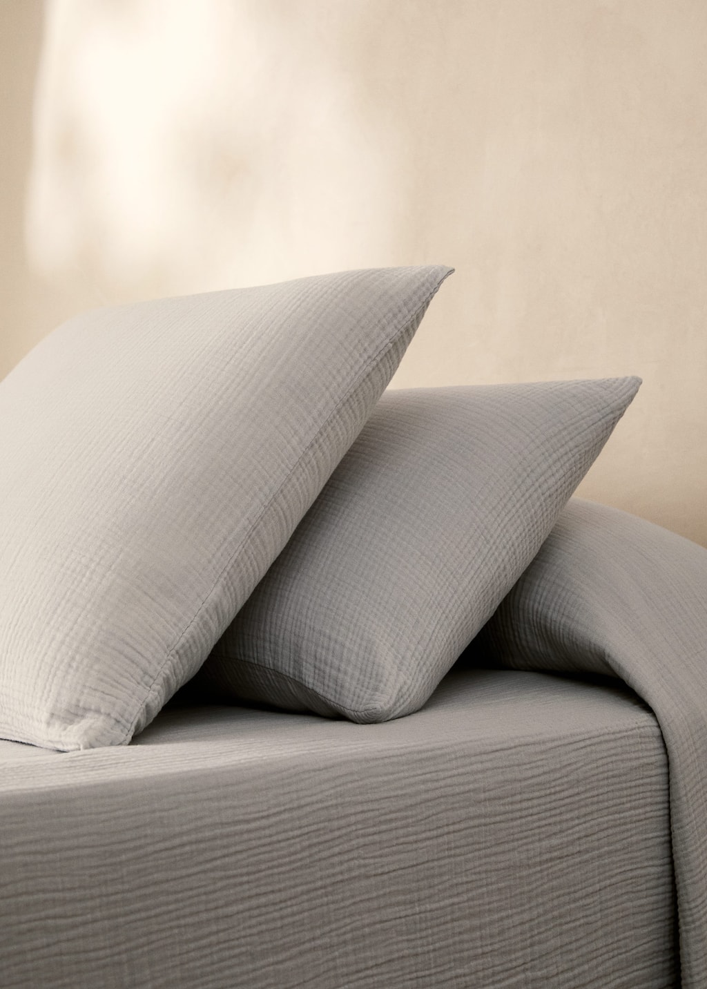 Mango Home Taie D'oreiller Coton Gaze 60x60 Cm Gris Clair/pastel - Home - 60x60cm -