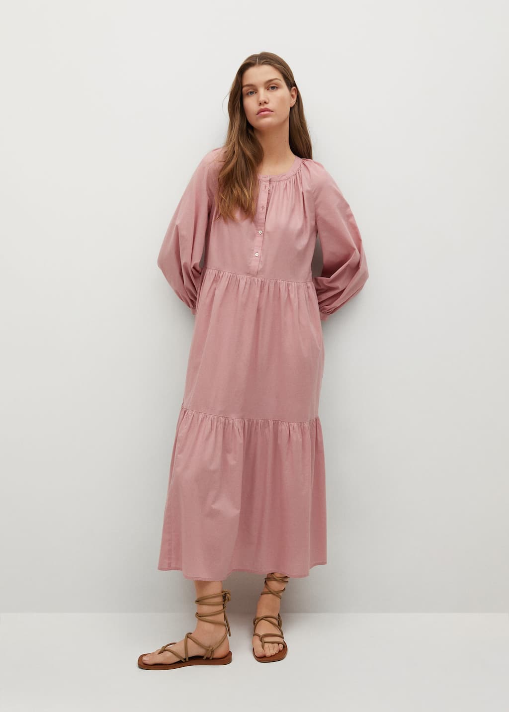 Frill cotton dress - Woman | Mango Taiwan