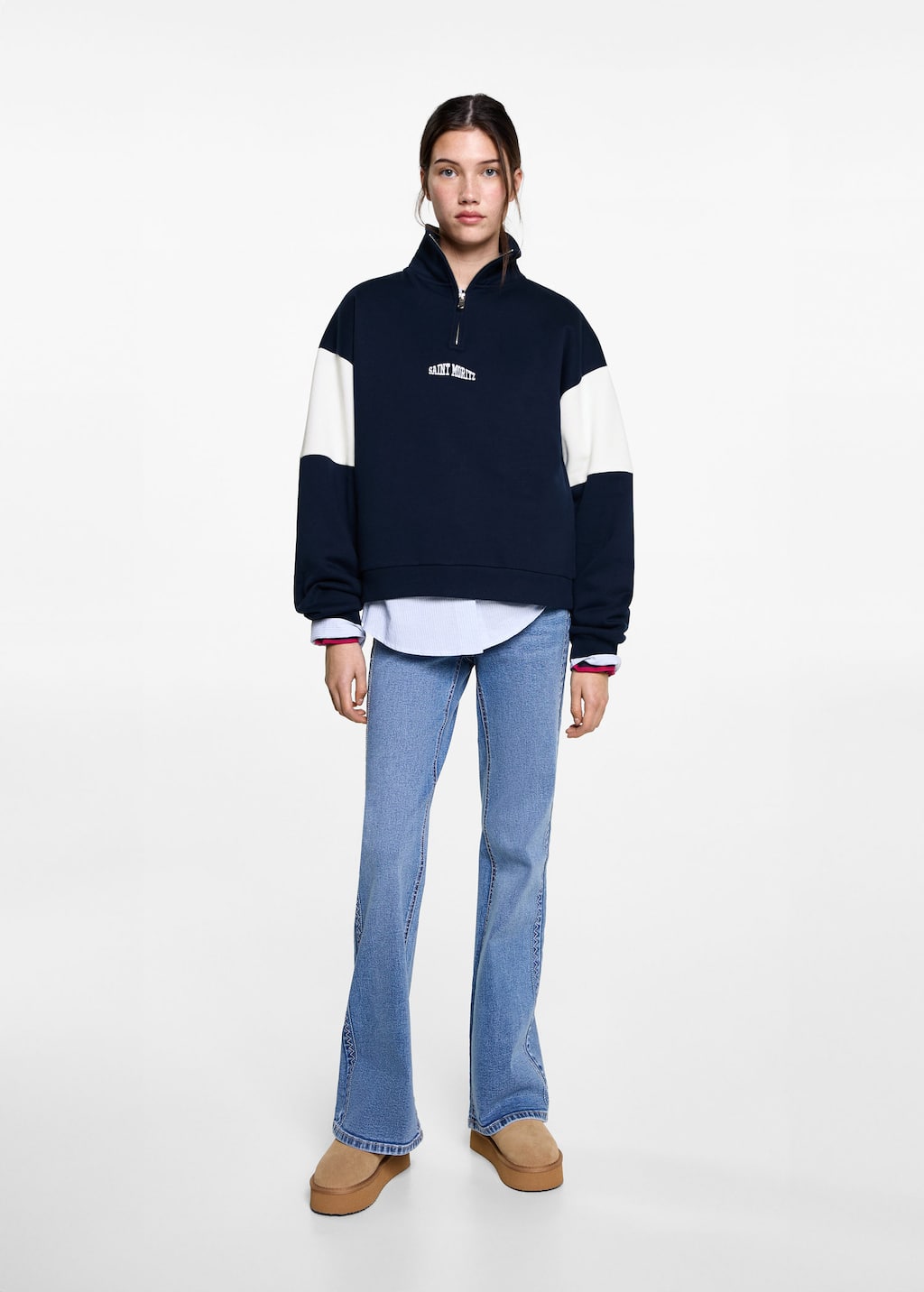 Message Zip Hood Sweatshirt Dark Navy