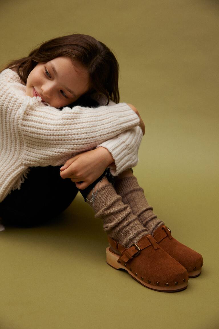 mango studded leather clog