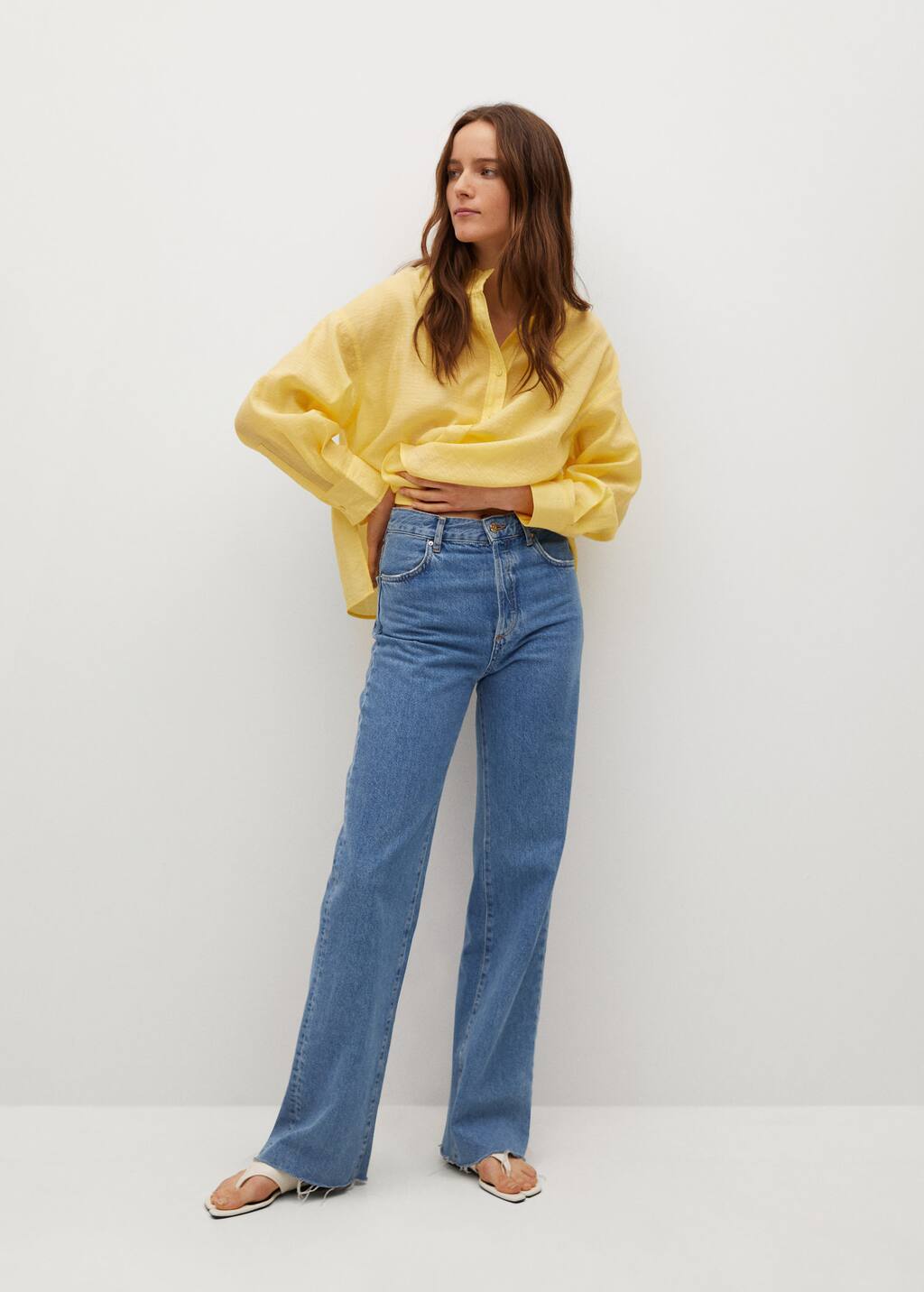 mango textured flowy blouse