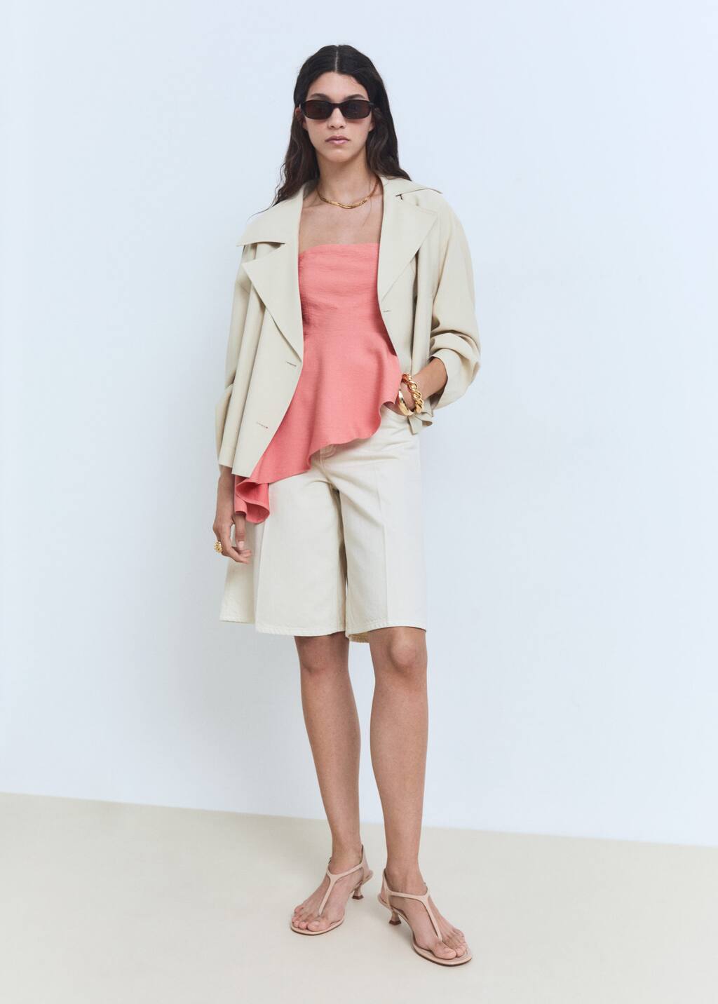 Mango Top Corail - Femme - M - In Pink