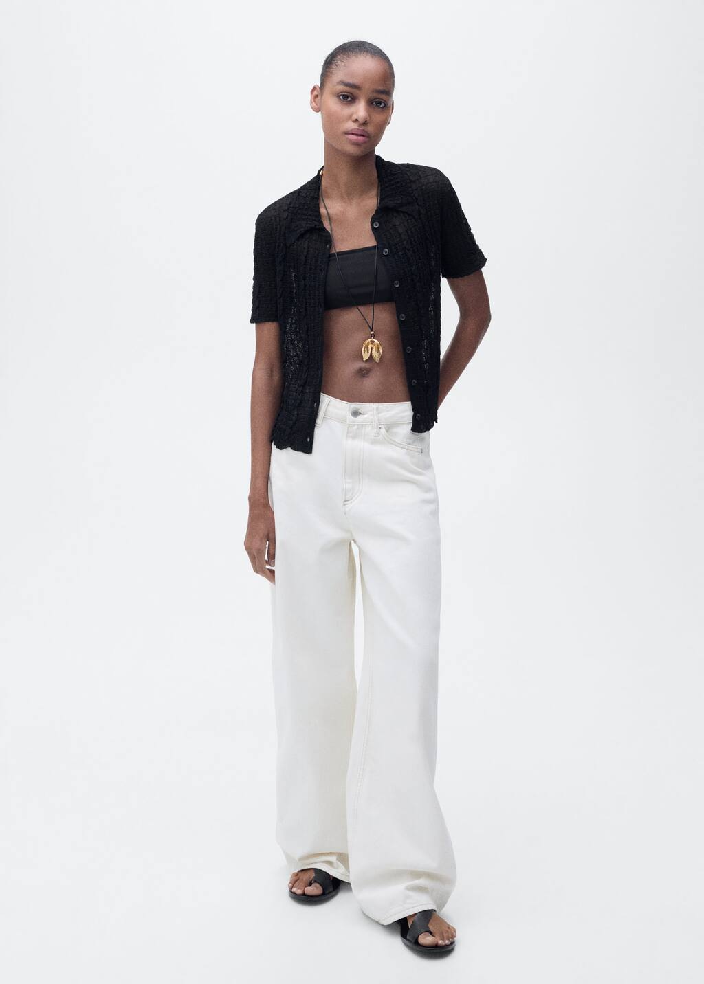 Mango Cardigan Noir - Femme - M -  In Black