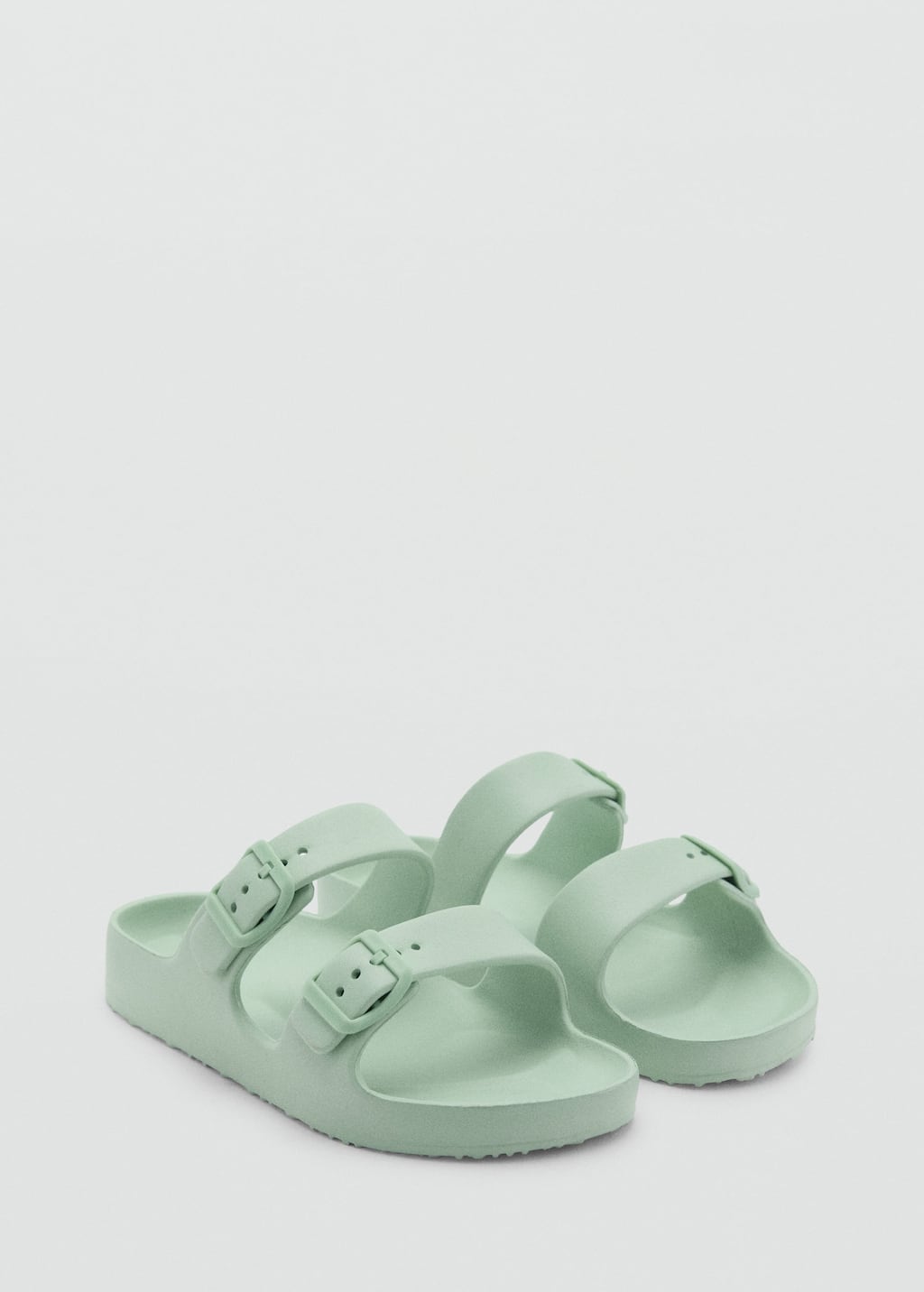 Mango Flip Flops Buckles Pastel Green In Pastel Green