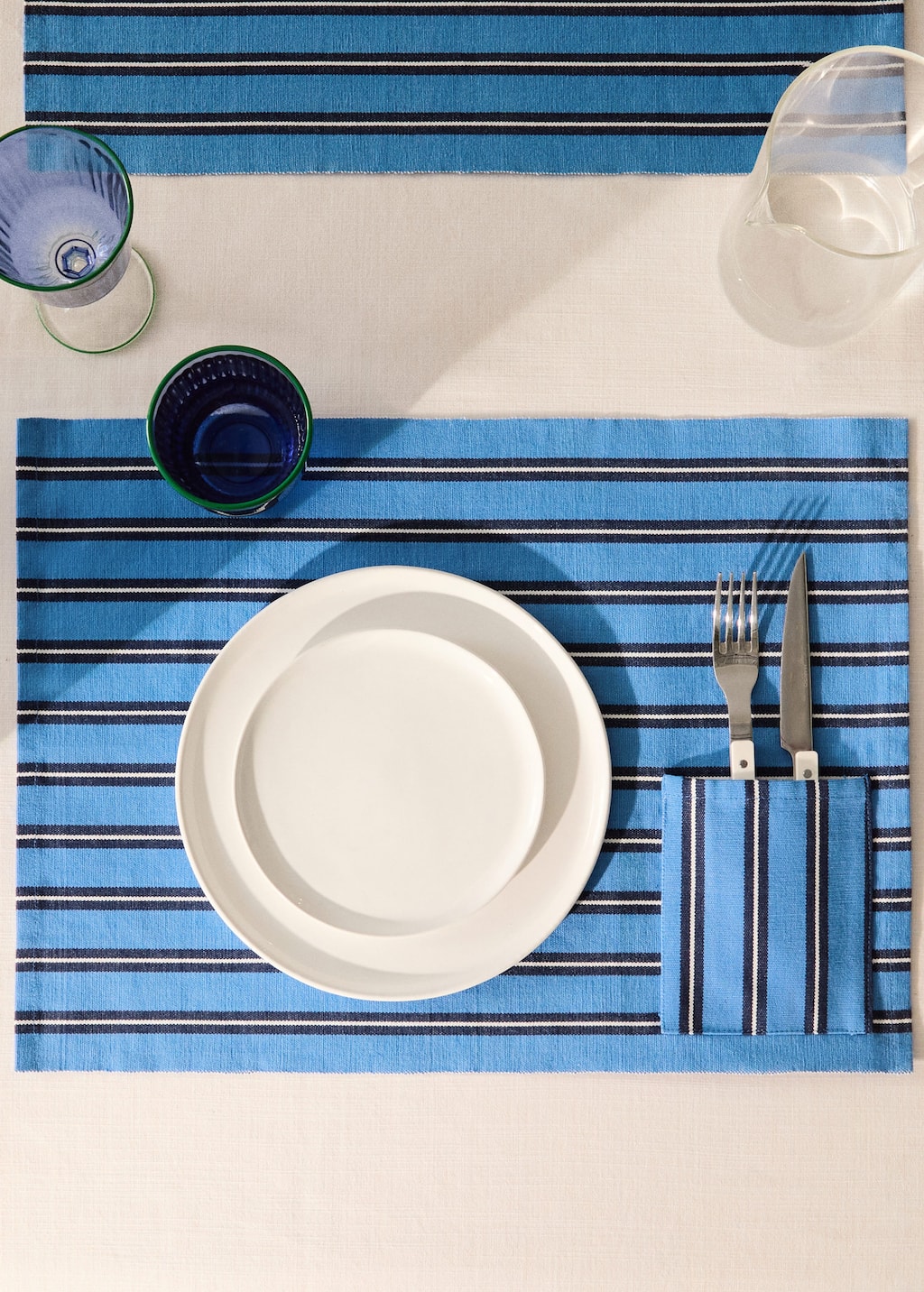 Cotton multi-striped placemats