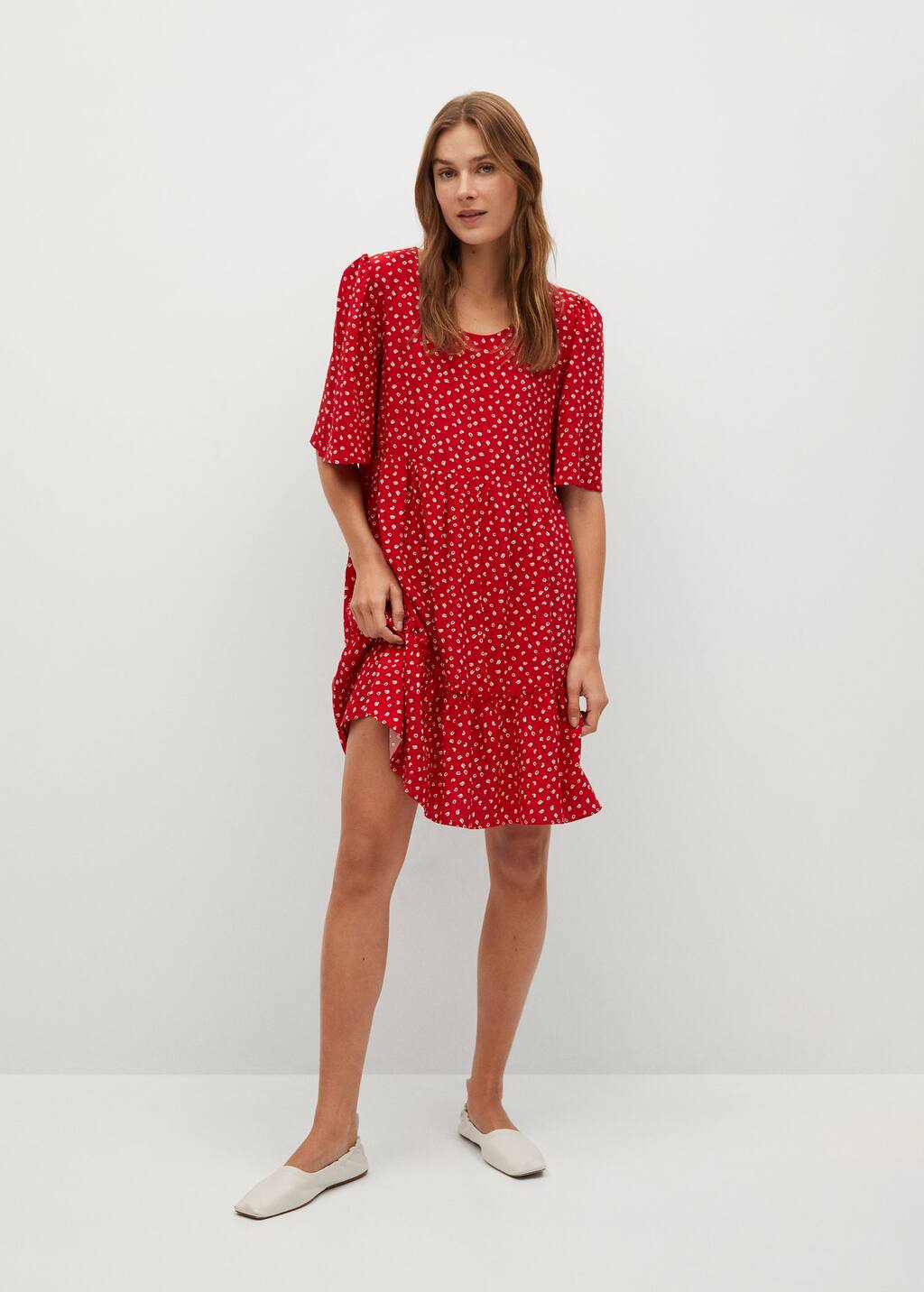 Mango Ruffle printed dress 87042010 70