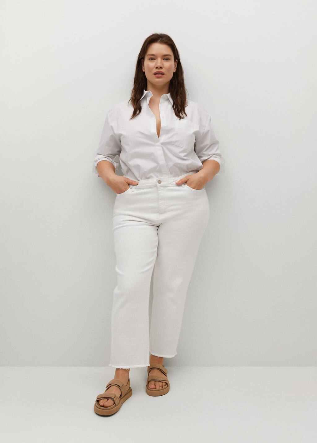 Straight jeans in cropped-länge - Damen | Mango Österreich