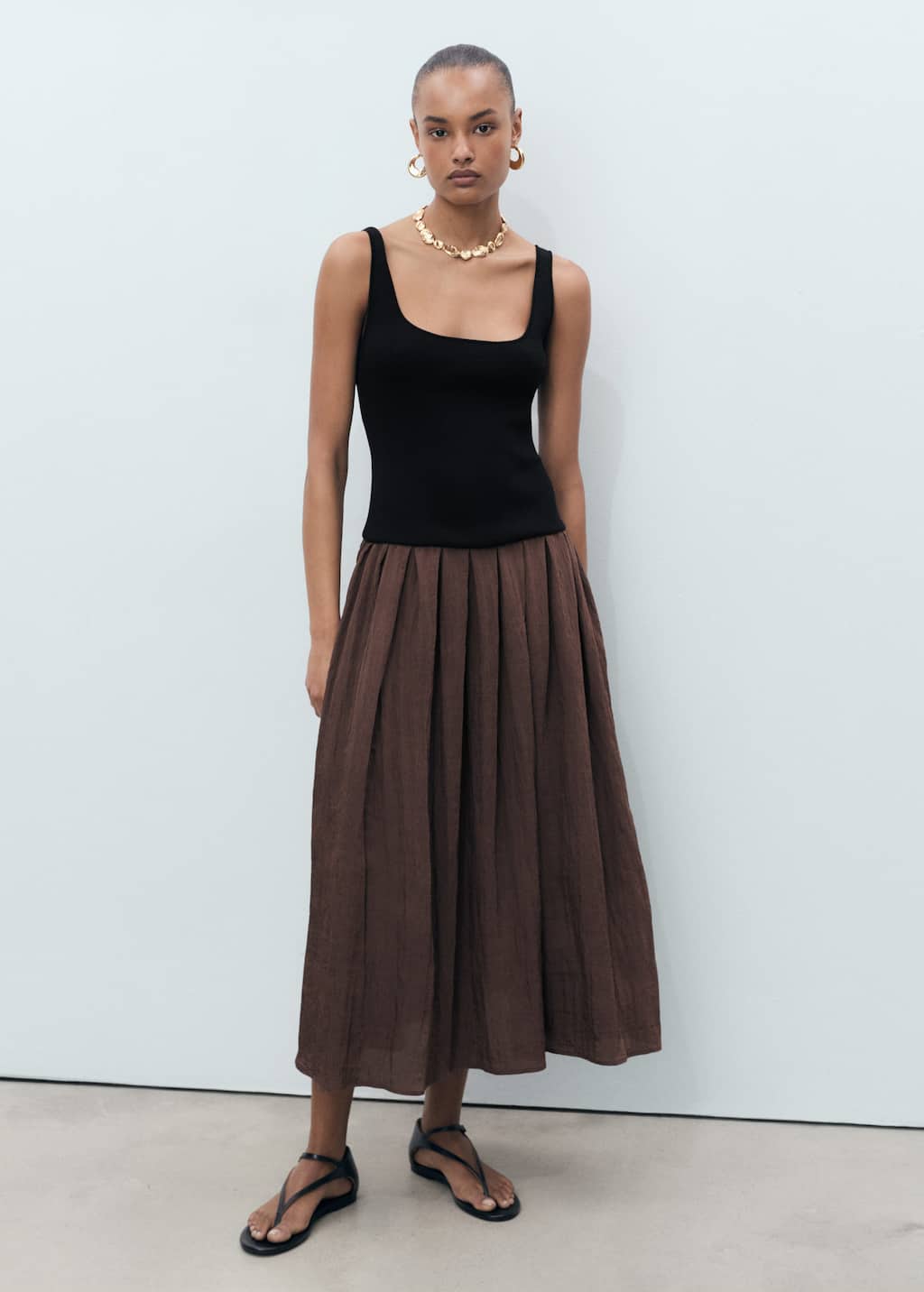 Mango A-line Dress Chocolate In Chocolate