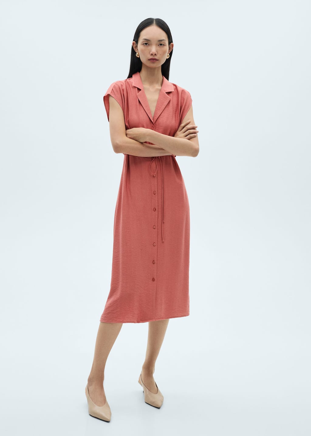 Bow shirt dress
