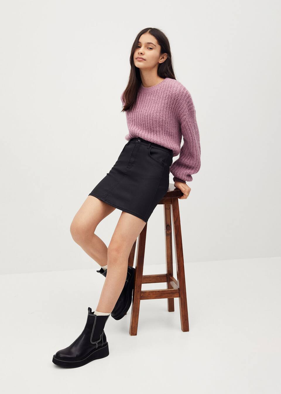 Coated Denim Skirt Teenage Girl Mango Teen Bulgaria Coated Denim Skirt Teenage Girl Mango Teen Bulgaria