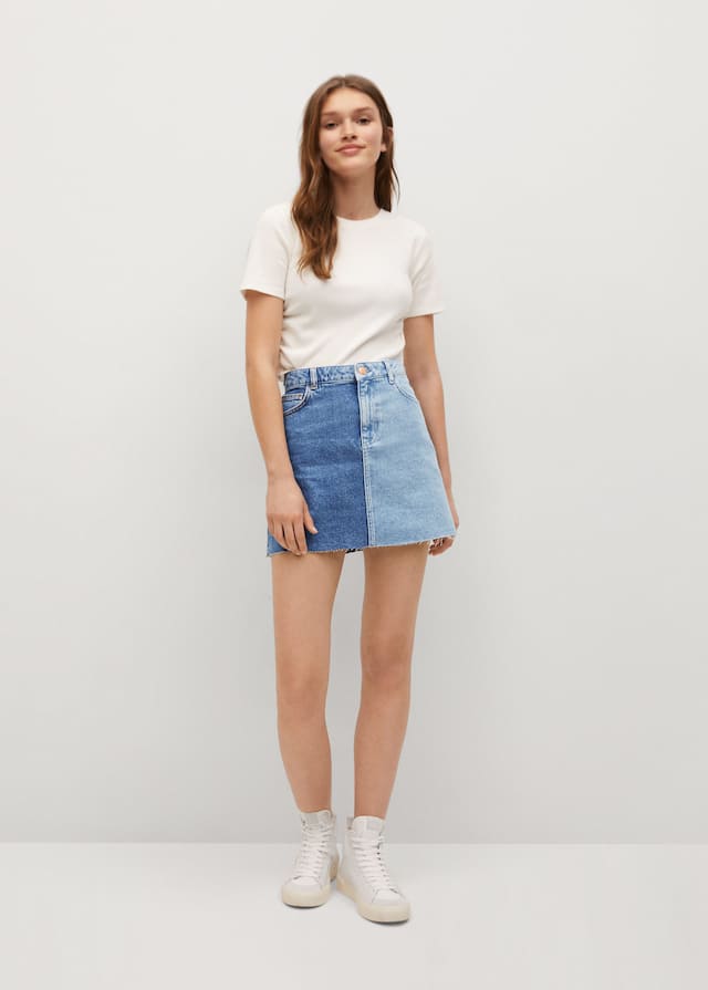 Falda denim combinada - Plano general