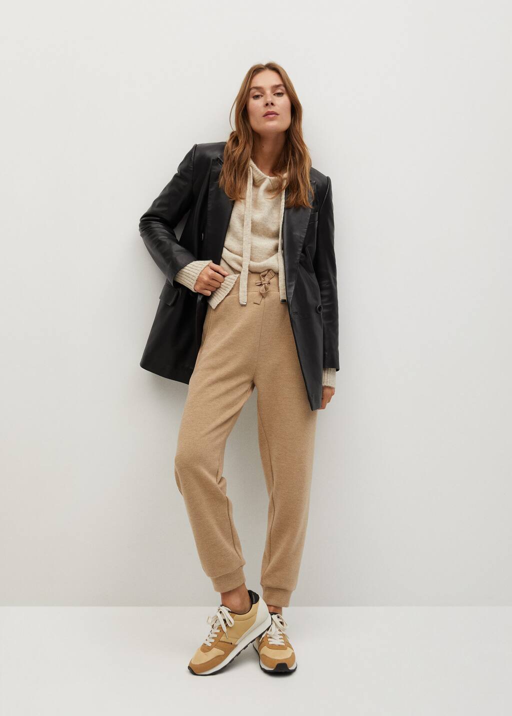 mango leather blazer