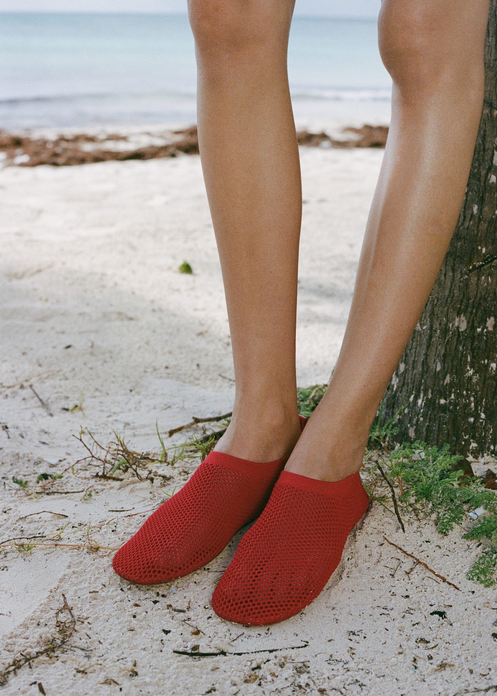 Mango Chaussure En Mesh Doux Rouge - Femme - 41 -  In Rouge