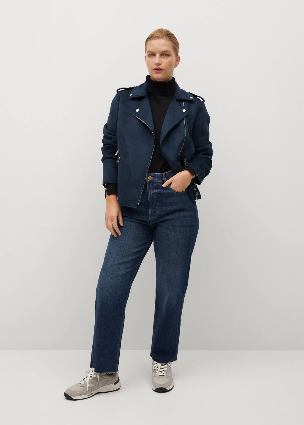 mango zipped biker jacket