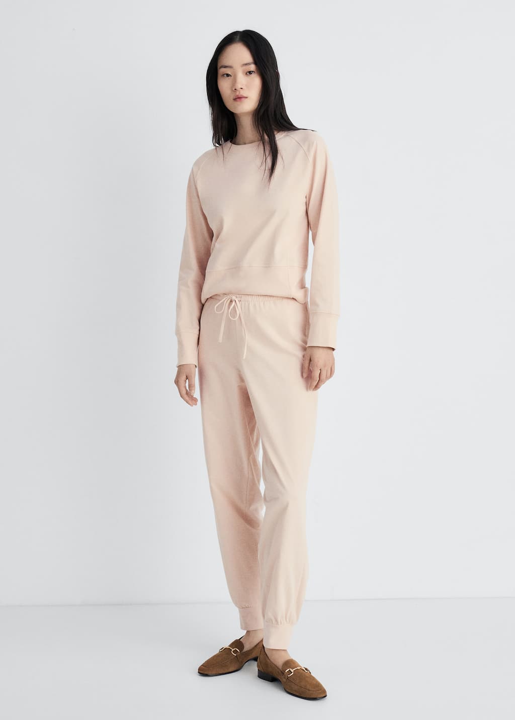 MANGO COTTON TROUSERS WITH SOFT FINISH SALMON