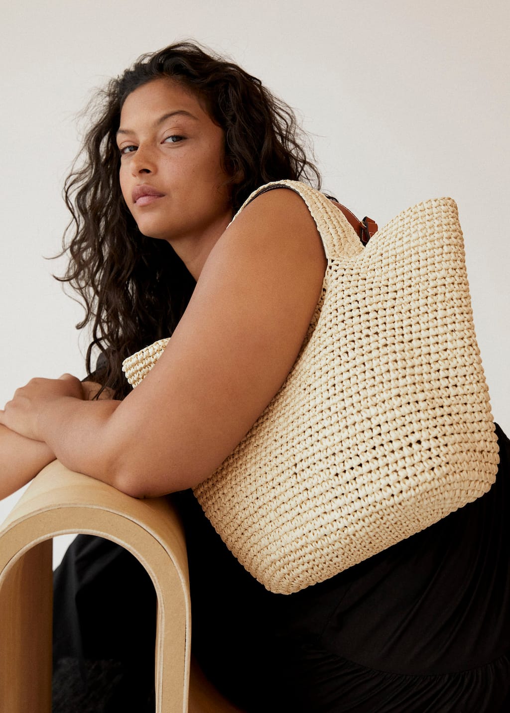 raffia shopper bag