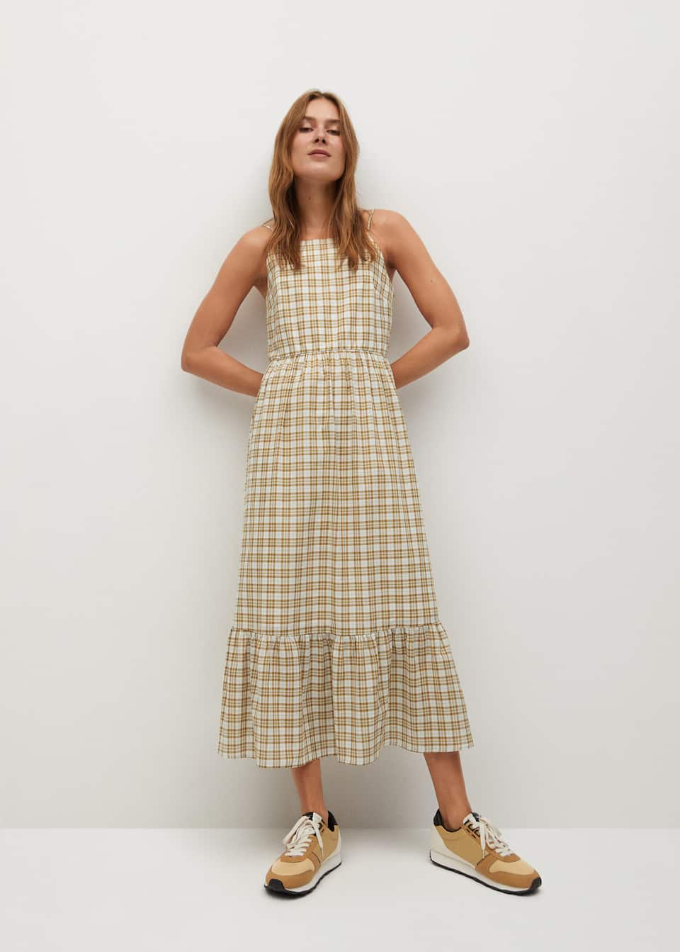 Checked cotton dress - General plane