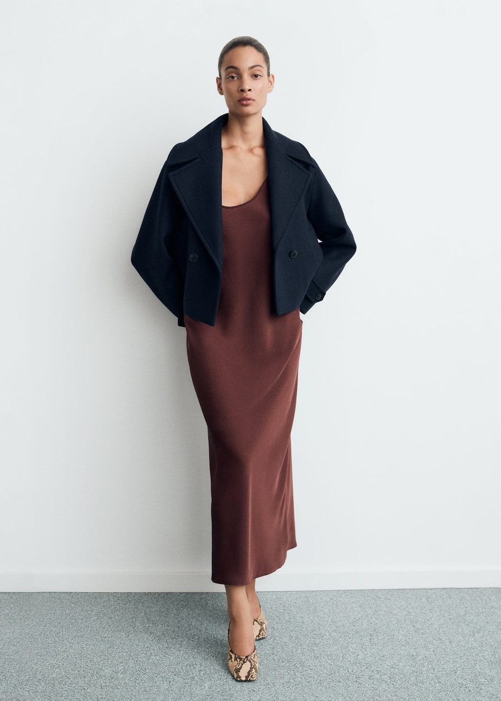 Mango Wool-blend Jacket With Maxi Lapels Dark Navy In Blue