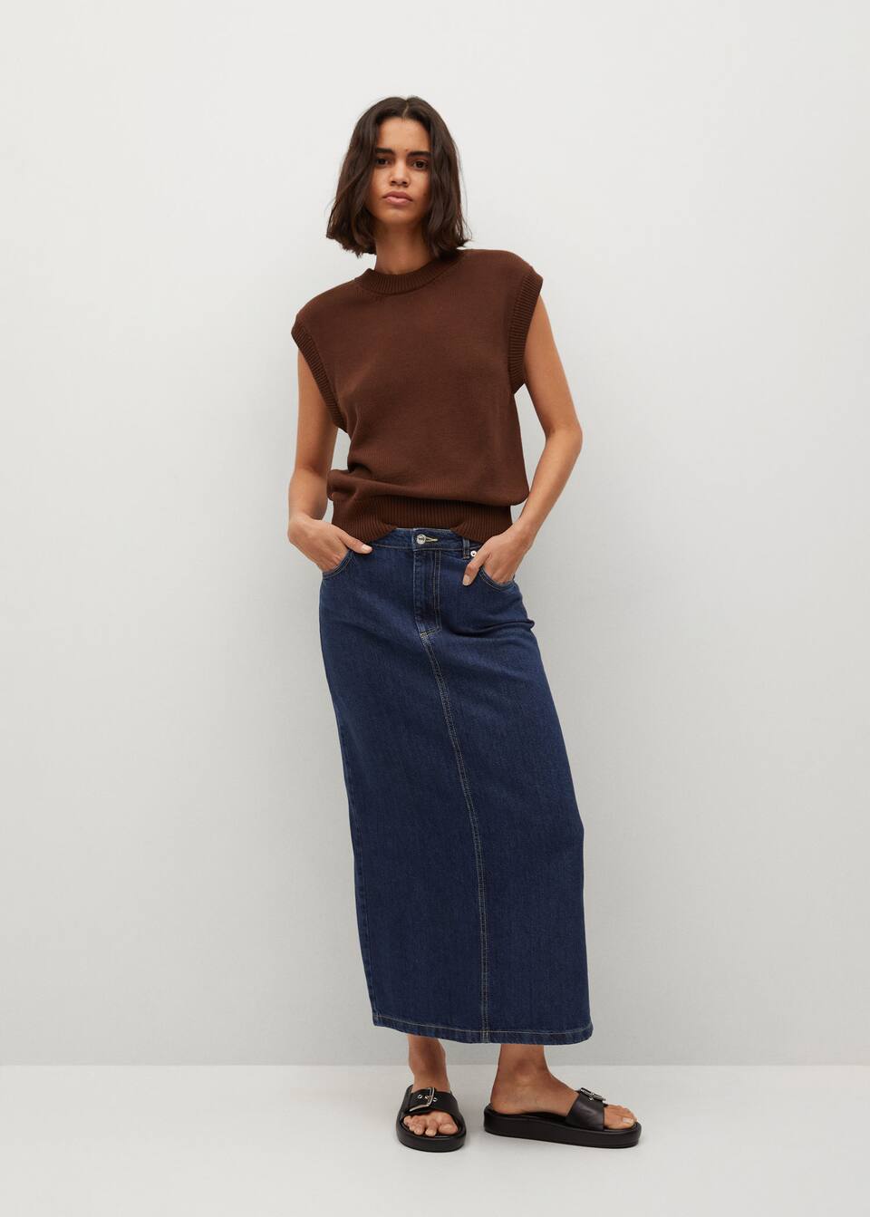Denim Pencil Skirt Woman Mango Ghana