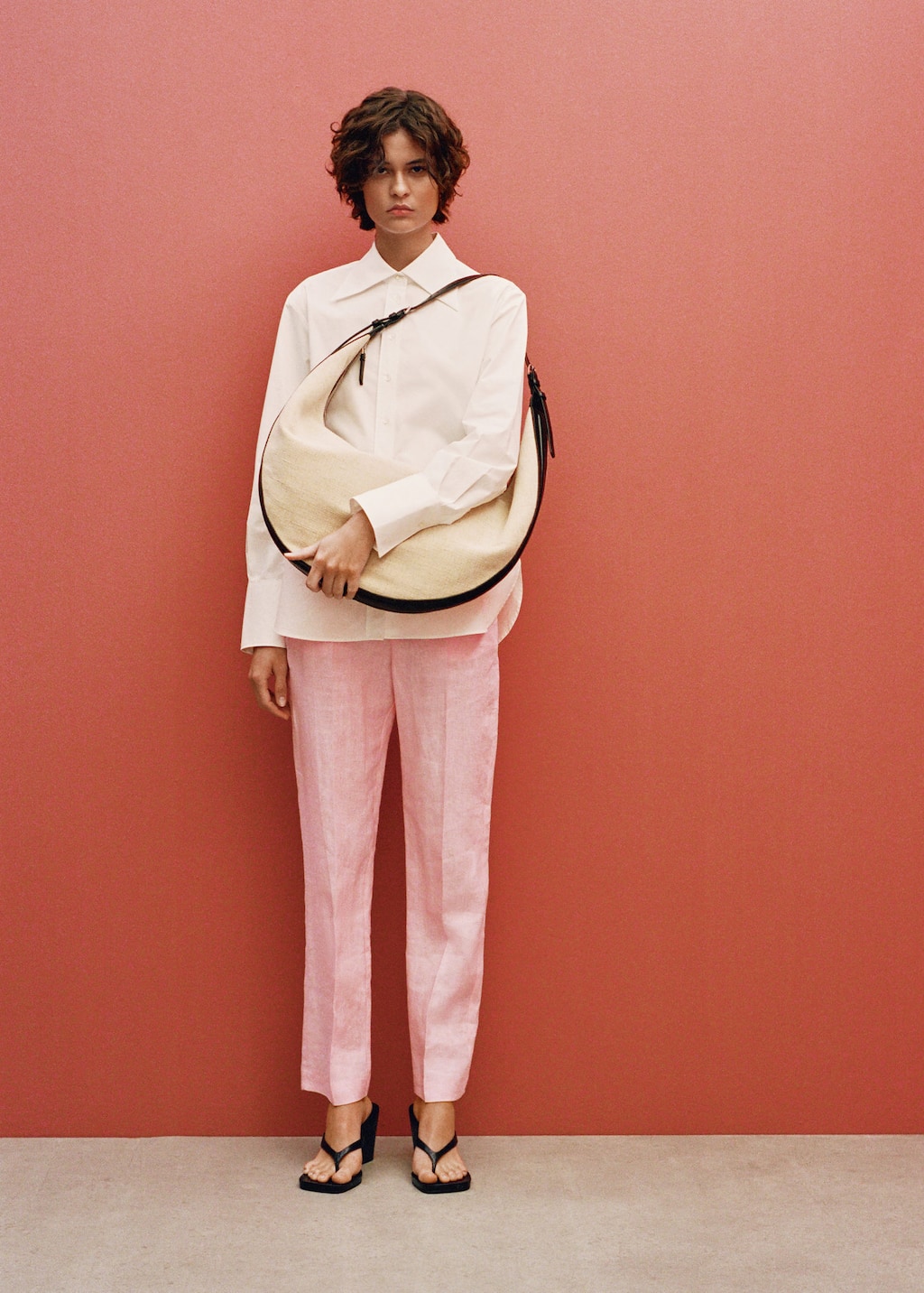 Mango Linen Suit Trousers Light Pink In Light Pink