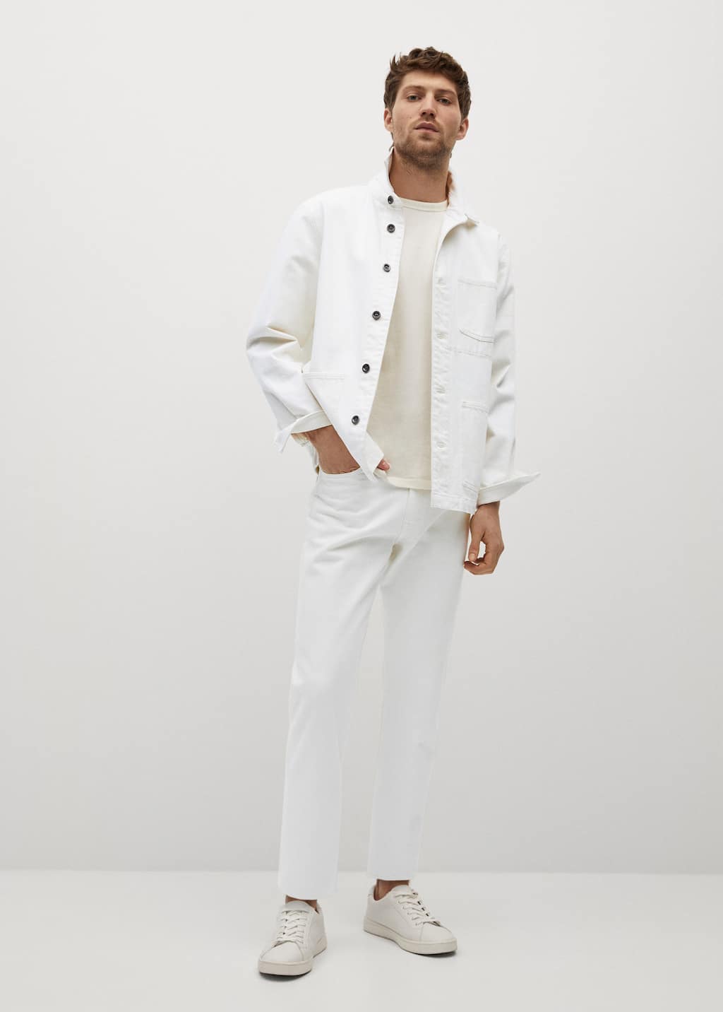 mango white denim jacket