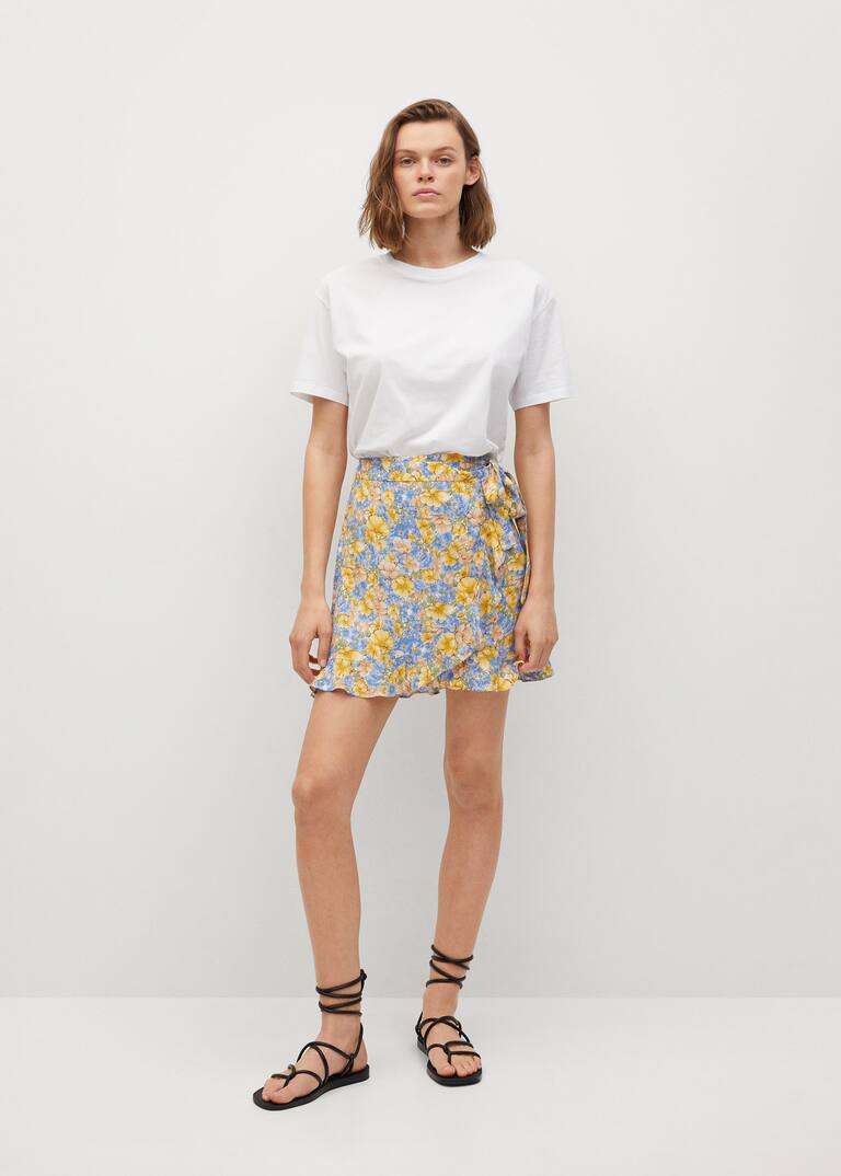 Wrap Floral Mini Skirt Women Mango United Kingdom
