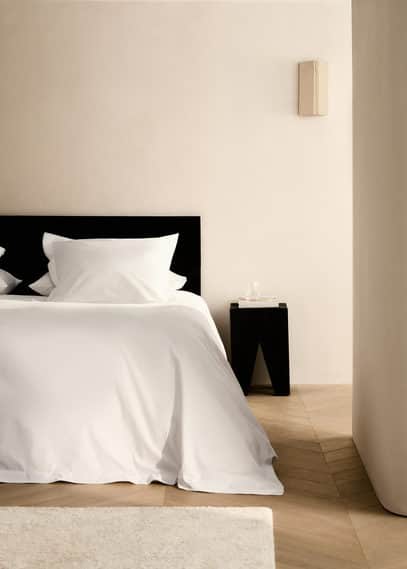 Mango Home Housse De Couette Percale De Coton Overlock Lit 180/200 Cm Gris Clair/pastel - Home - Lit 180/200 Cm