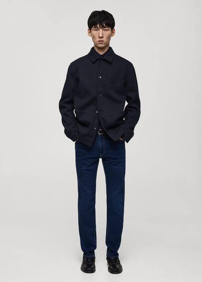 Mango Man Slim Fit Ultra Soft Touch Patrick Jeans Dark Blue In Dark Blue