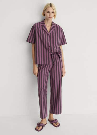 Mango Home Pyjama T-shirt Plum In Plum