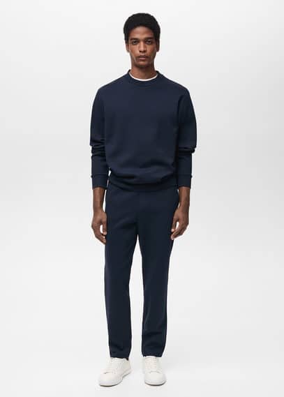 Shop Mango Man Sweat-shirt Coton Regular-fit Bleu Nuit - Homme - Xl -