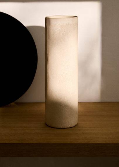 Mango Home Stoneware Cylindrical Vase 30cm Beige