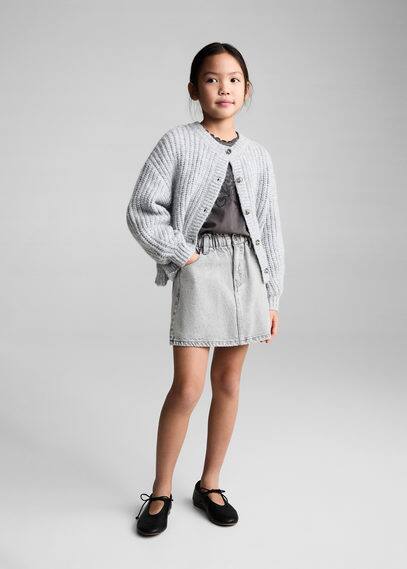 Mango - Jupe Gris Denim - 8 - Enfants In Denim Grey