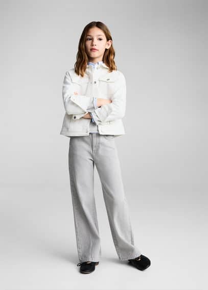 Mango Denim Jacket White In White