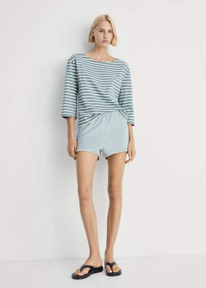 Mango Pyjama T-shirt Green In Green